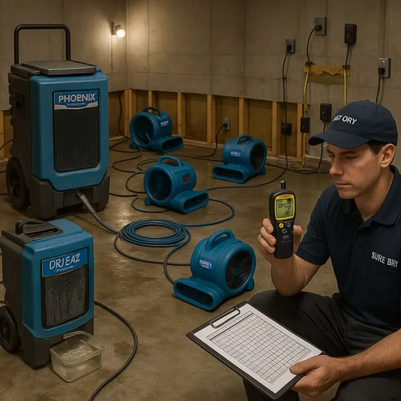 Structural Drying and Dehumidification process in Mount Sterling, IL